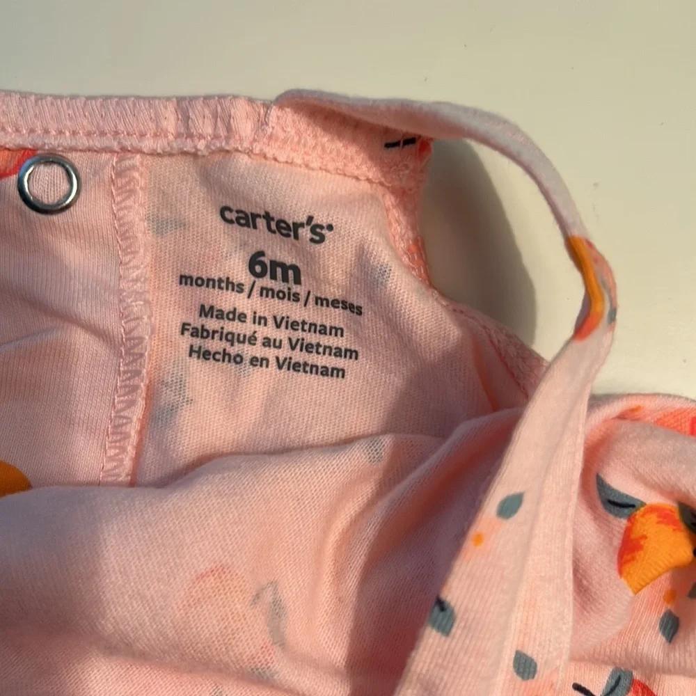 Carter's, Pink Peaches Romper - 6 Months